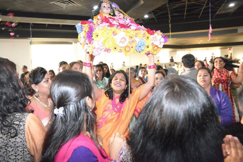 devotee with Radhakrishna